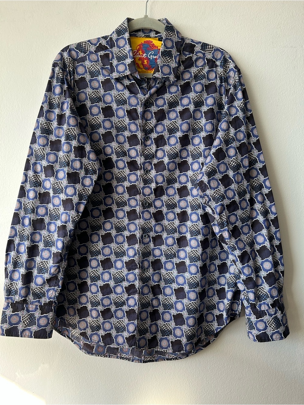 Robert Graham Navy & Light Blue Geometric Button-Down Shirt